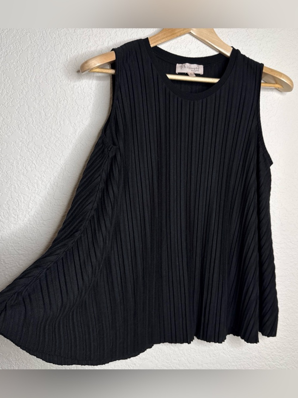 Philosophy Republic Clothing Size S Black Pleated Sleeveless Swing Top
